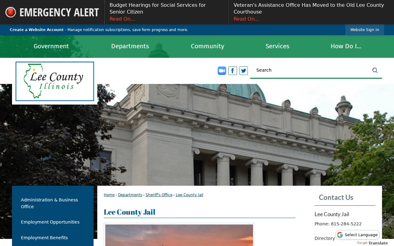 Lee County criminal records jail list and booking links
